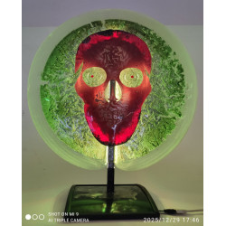 Lampe ronde en verre LED – Design unique et artisanal
