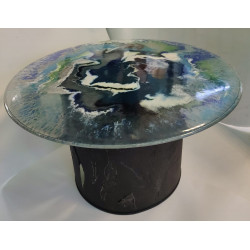 Table basse en Verre Artisanale - Création Unique Faite Main