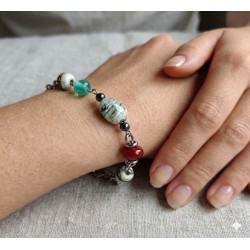 Bracelet Perles de Murano Uniques | Fait Main & Acier Inox