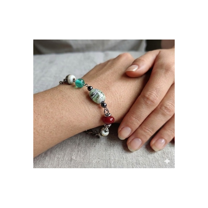Bracelet Perles de Murano Uniques | Fait Main & Acier Inox