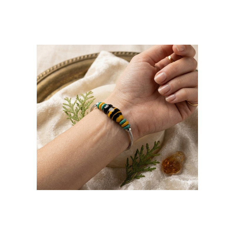 Bracelet Perles de Murano Uniques | Fait Main & Acier Inox