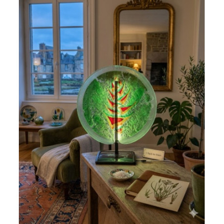lampe ronde plante verte