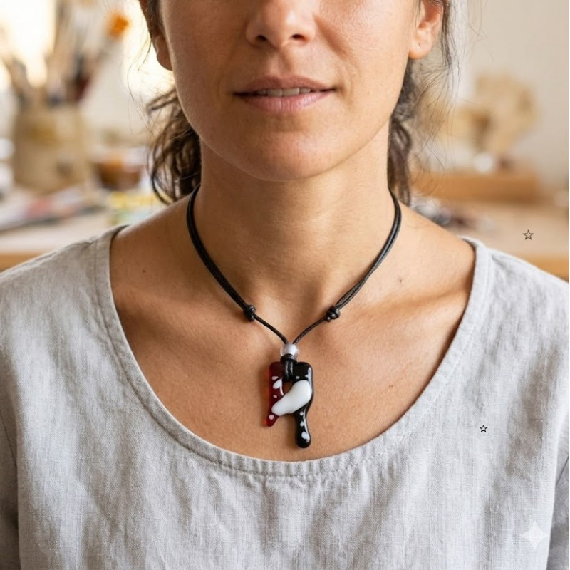 Bijou d'Exception  Collier en Verre Artisanal