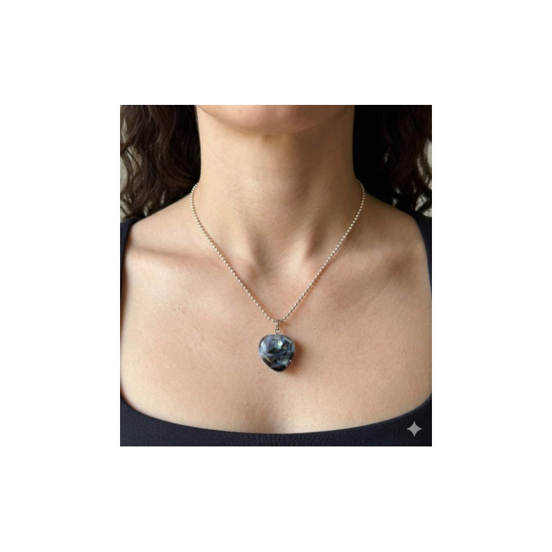 Collier en Verre Artisanal et Acier Inox