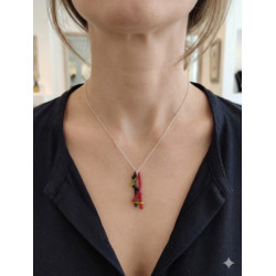 Collier en Verre Artisanal et Acier Inox