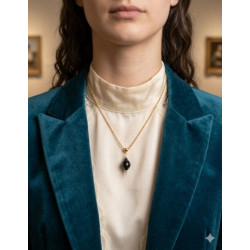Collier en Verre Artisanal et Acier Inox
