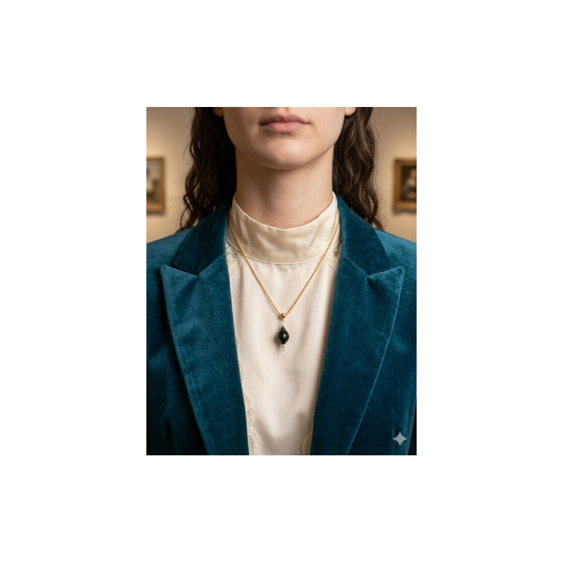 Collier en Verre Artisanal et Acier Inox