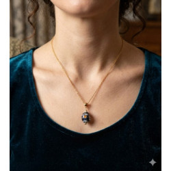 Collier en Verre Artisanal et Acier Inox
