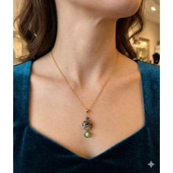 Collier en Verre Artisanal et Acier Inox
