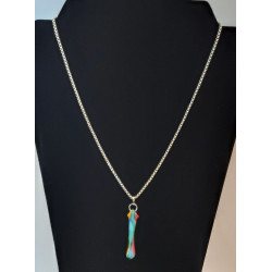 Collier en Verre Artisanal et Acier Inox