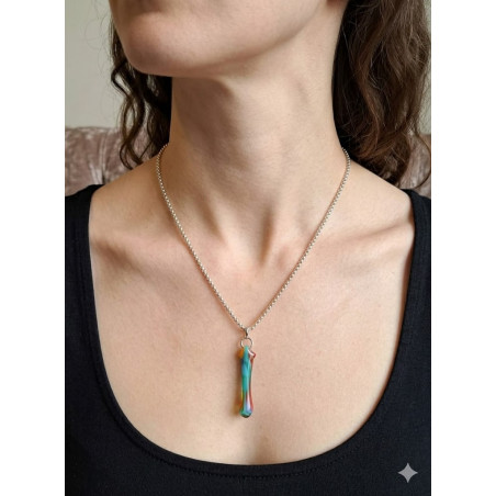Collier en Verre Artisanal et Acier Inox
