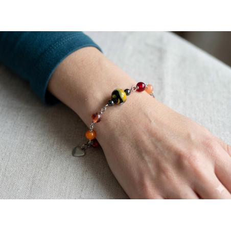 Bracelet Perles de Murano Uniques | Fait Main & Acier Inox