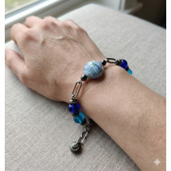 Bracelet Perles de Murano Uniques | Fait Main & Acier Inox