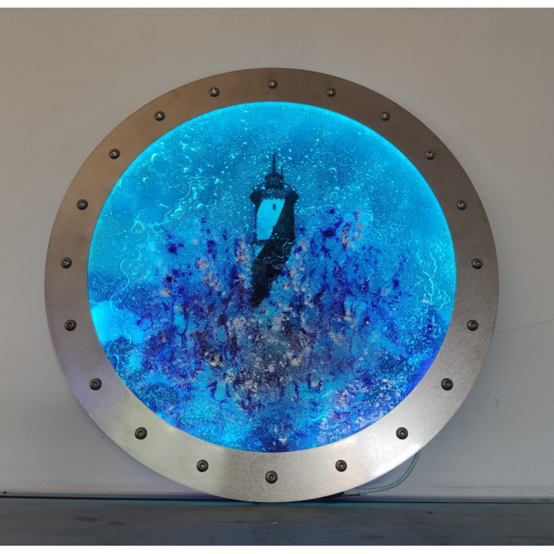 Lampe ronde en verre LED – Design unique et artisanal