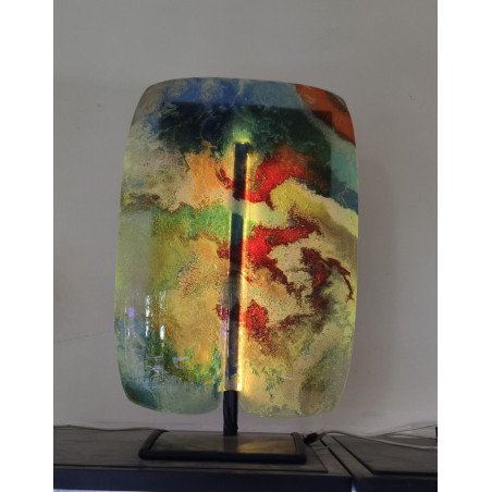 Lampe ronde en verre LED – Design unique et artisanal