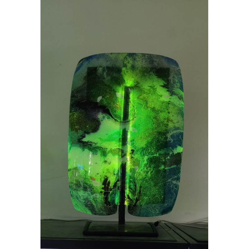 Lampe ronde en verre LED – Design unique et artisanal