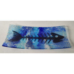 Assiette rectangulaire en verre artisanal – Art de la table