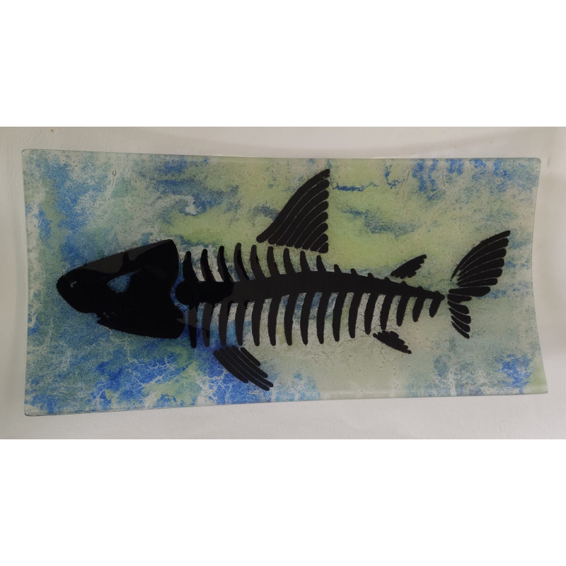 Assiette rectangulaire en verre artisanal – Art de la table