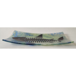 Assiette rectangulaire en verre artisanal – Art de la table